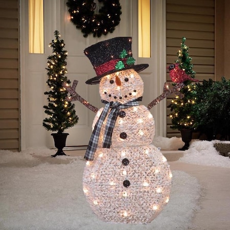 Celebrations Celebrations Red Incandescent Clear Snowman with Cardinal 3.25 ft. Yard Decor 50428-71